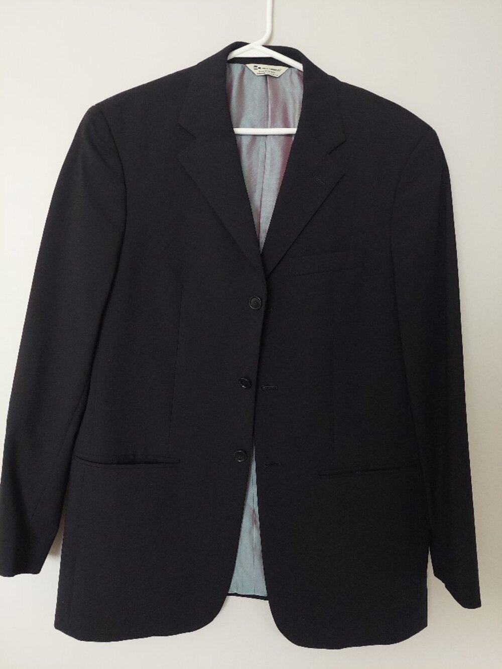 Wilke-Rodriguez Men's 40R Suit Jacket Blazer Black Wool From Moores